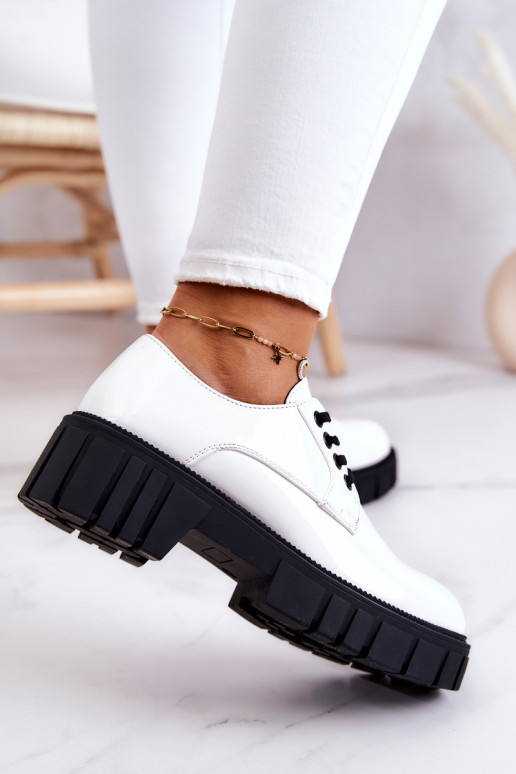 Fashionable Lacquered Shoes La.Fi White Hallie Fashionable Lacquered Shoes La.Fi White Hallie