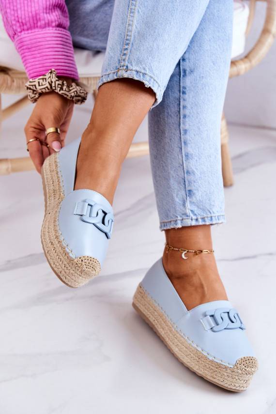 Classic Espadrilles On The Platform Blue Julianne