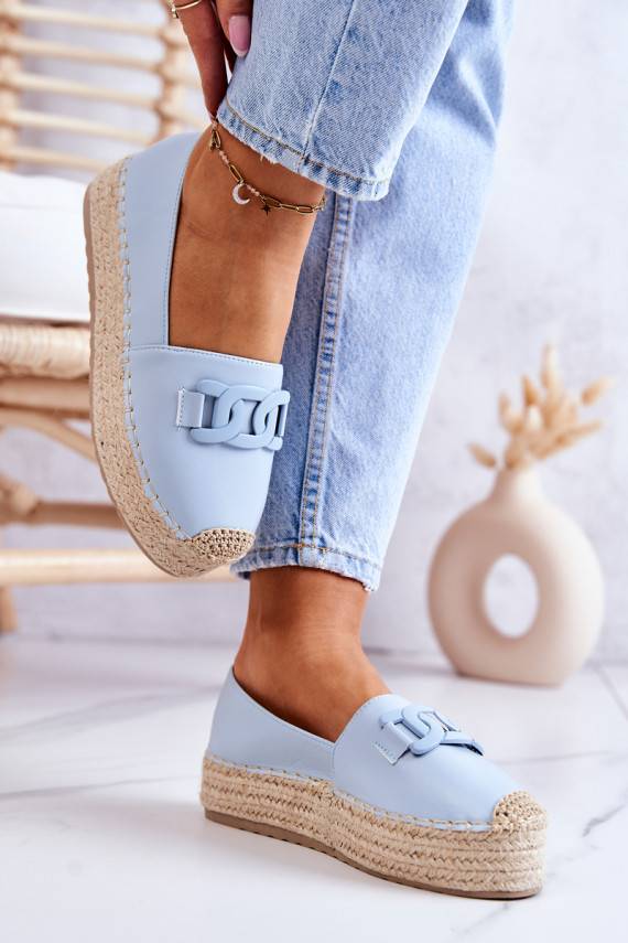 Classic Espadrilles On The Platform Blue Julianne