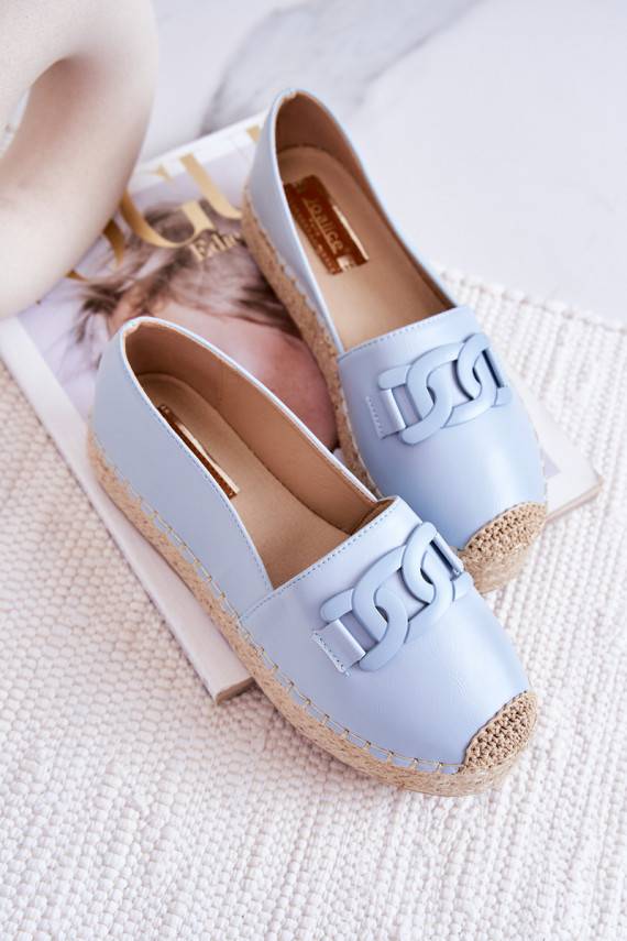 Classic Espadrilles On The Platform Blue Julianne