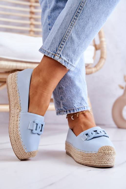 Classic Espadrilles On The Platform Blue Julianne