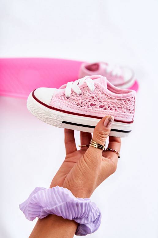 Children's Sneakers With Lace White Roly-Poly
