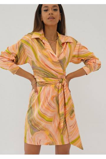 Suzie - Pastel printed mini wrap dress 2