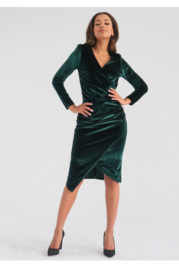 Elena - fitted green velvet dress 2