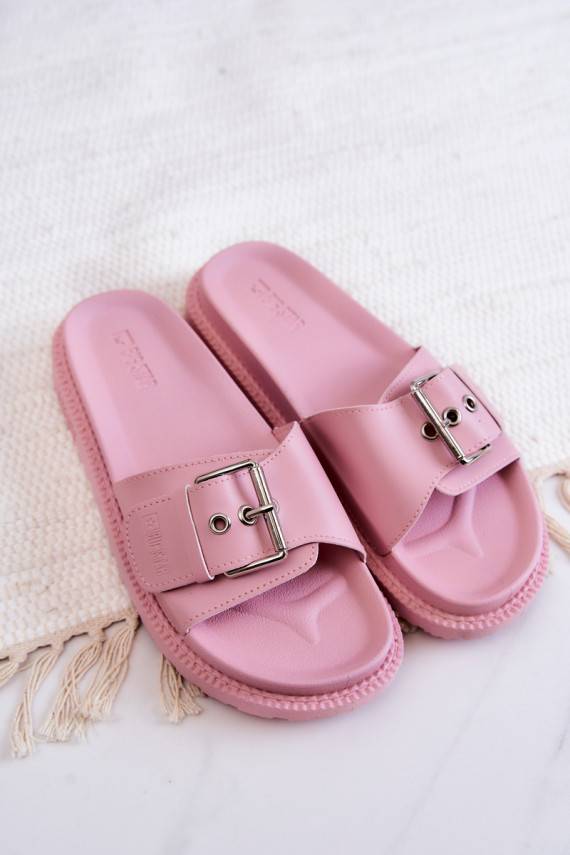 Classic Slippers With Buckle Big Star JJ274A308 Pink