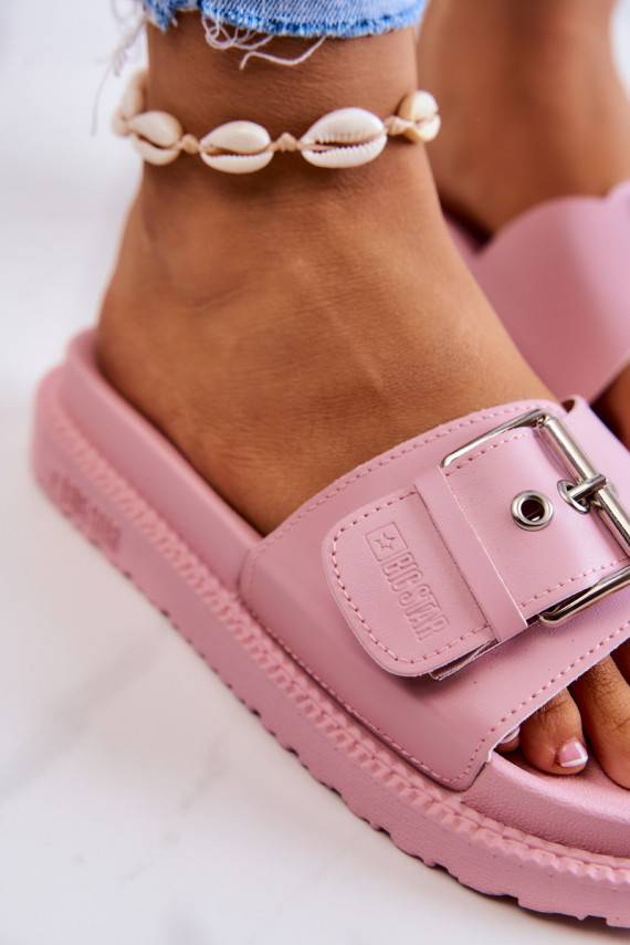 Classic Slippers With Buckle Big Star JJ274A308 Pink