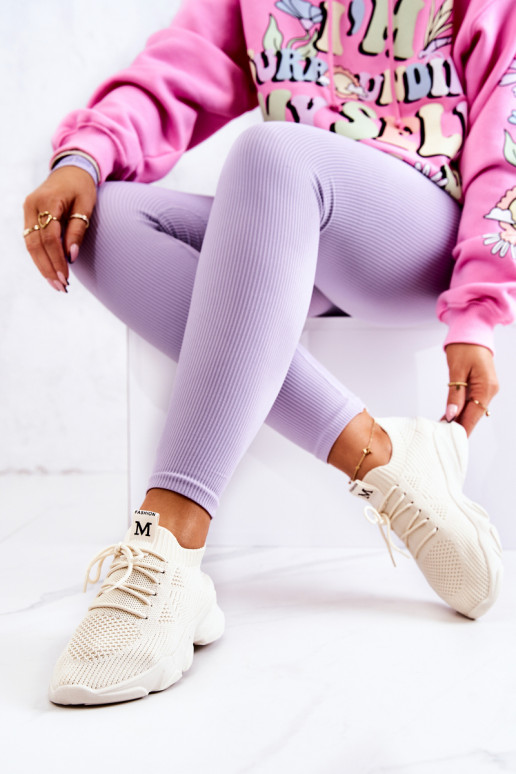 Sport Shoes Sneakers Fabric Light Beige Nolene