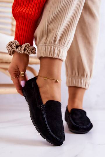 Women's Suede Loafers Big Star JJ274654 Black 2