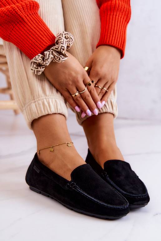 Women's Suede Loafers Big Star JJ274654 Black Women's Suede Loafers Big Star JJ274654 Black