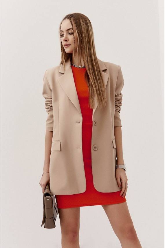 Elegant women's jacket oversize cappuccino color 225101