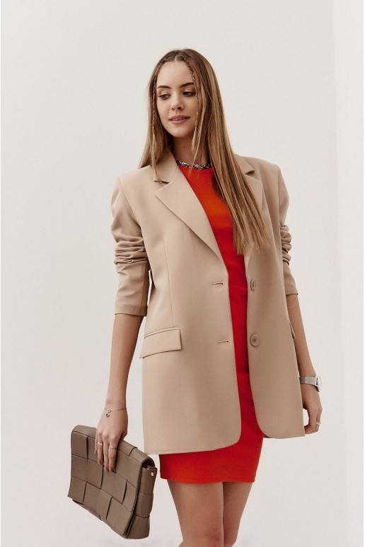 Elegant women's jacket oversize cappuccino color 225101