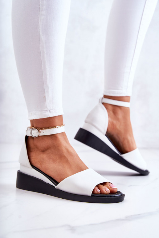 Classy Women's Sandals With Buckle Deserve White Classy Women's Sandals With Buckle Deserve White