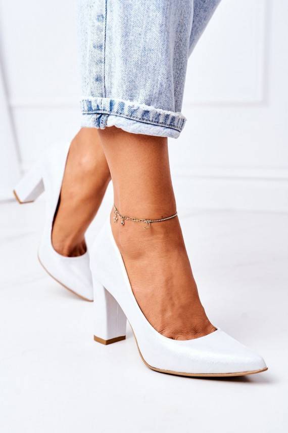 Satin Pumps With Animal Pattern Lewski Shoes 2453 Silver