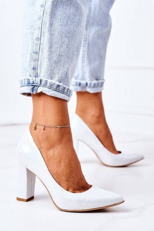 Satin Pumps With Animal Pattern Lewski Shoes 2453 Silver Satin Pumps With Animal Pattern Lewski Shoes 2453 Silver