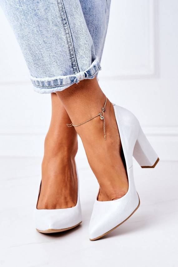 Satin Pumps With Animal Pattern Lewski Shoes 2453 Silver