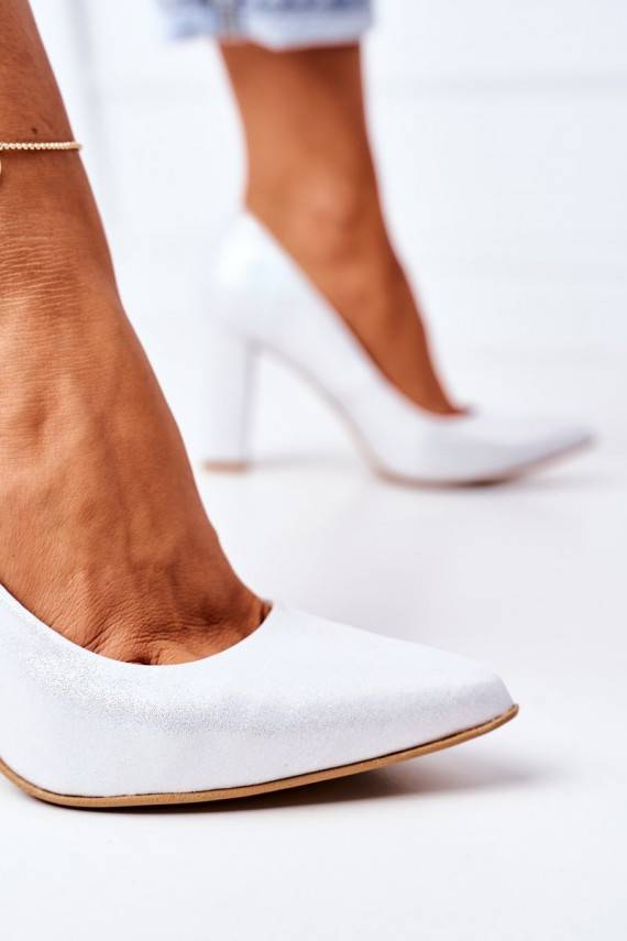 Satin Pumps With Animal Pattern Lewski Shoes 2453 Silver