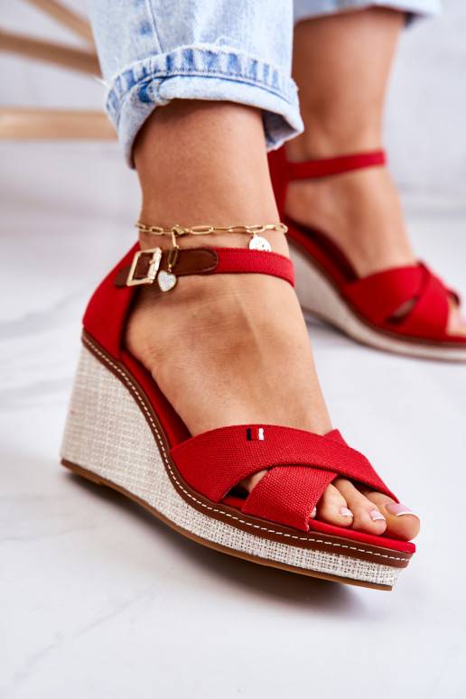Women's Sandals On Wedge Red Veenus Women's Sandals On Wedge Red Veenus