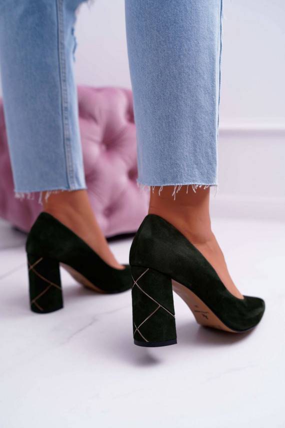 Women's Pumps Maciejka Suede Olive Laura Messi 2050 Tiffany