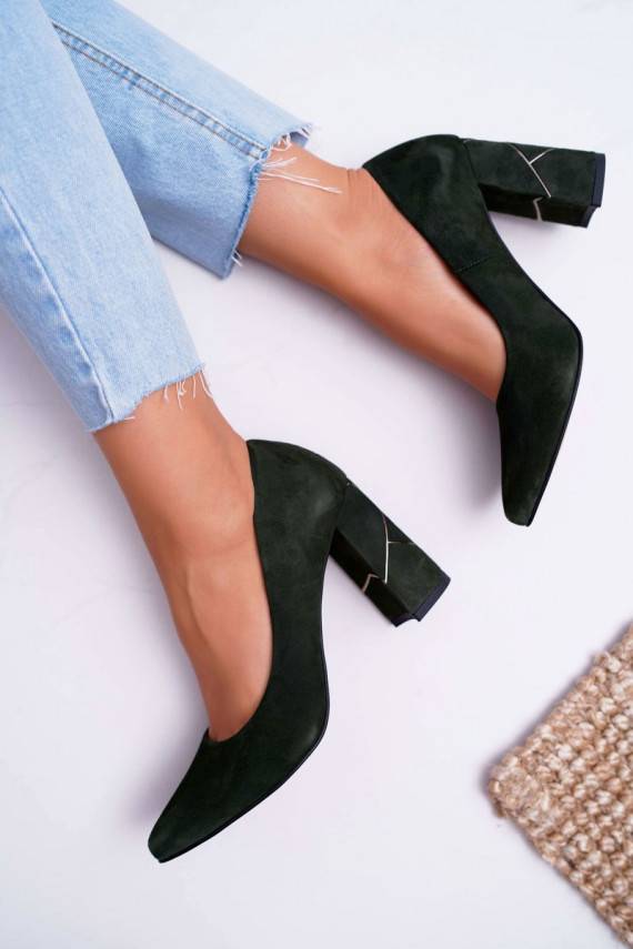 Women's Pumps Maciejka Suede Olive Laura Messi 2050 Tiffany