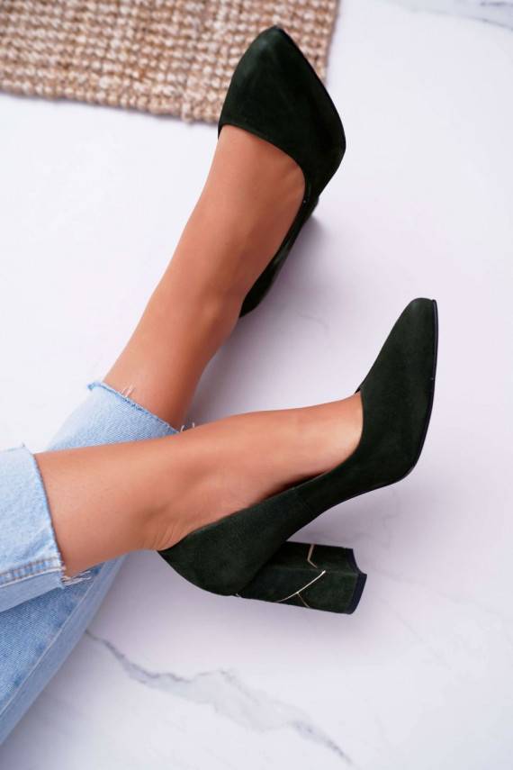 Women's Pumps Maciejka Suede Olive Laura Messi 2050 Tiffany