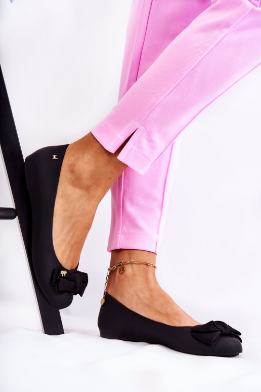 Black Rubber Women's Ballerina Bow Fergie Black Rubber Women's Ballerina Bow Fergie