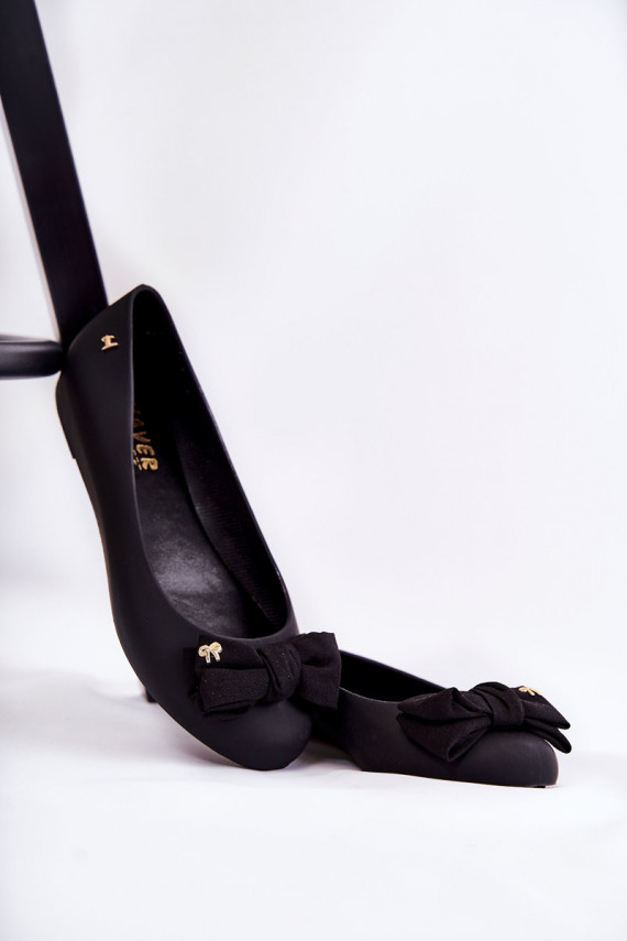 Black Rubber Women's Ballerina Bow Fergie