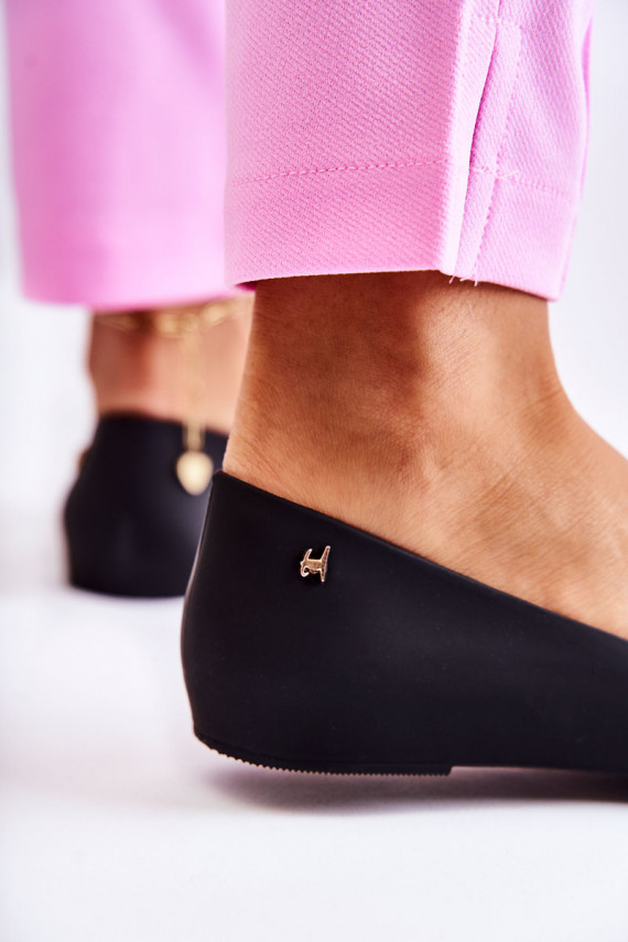 Black Rubber Women's Ballerina Bow Fergie