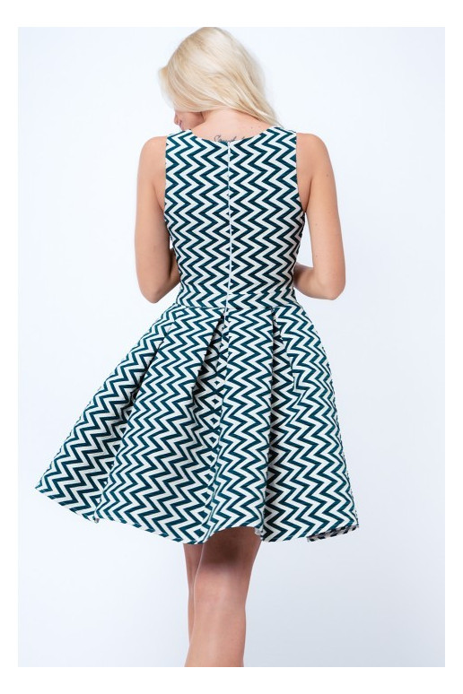 Party dress with opewnwork sleeves and neckline Party dress with opewnwork sleeves and neckline