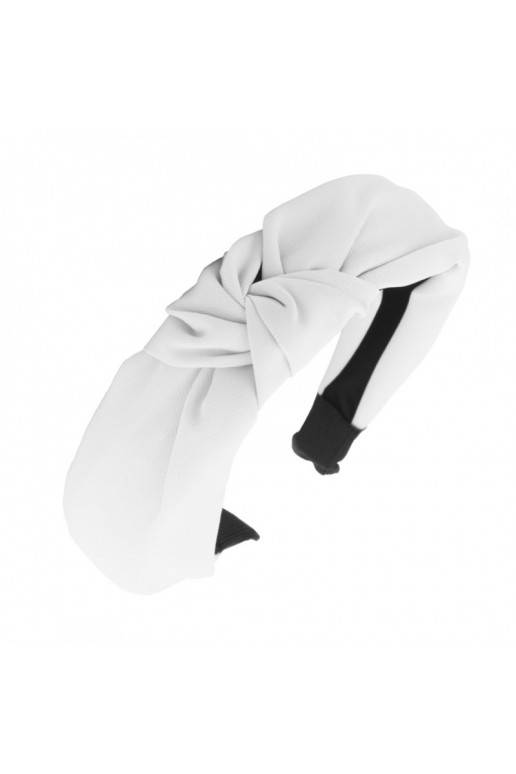 Turban style fabric bow White color O228B