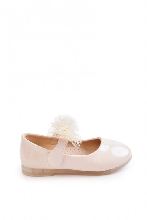 Lacquered Children's Ballerinas With Velcro Light beige Carla Lacquered Children's Ballerinas With Velcro Light beige Carla