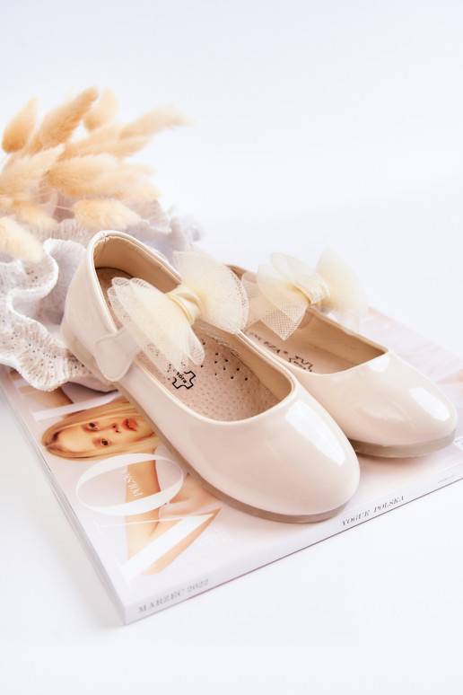 Lacquered Children's Ballerinas With Velcro Light beige Carla Lacquered Children's Ballerinas With Velcro Light beige Carla