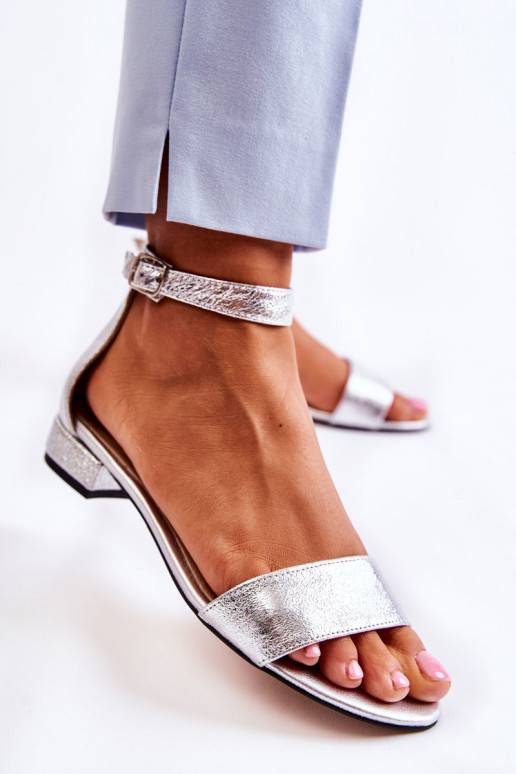 Women's Leather Sandals Silver Shanley Women's Leather Sandals Silver Shanley