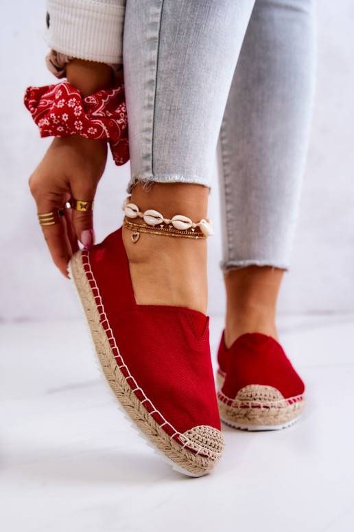 Espadrilles On A Braided Sole Big Star HH274494 Red Espadrilles On A Braided Sole Big Star HH274494 Red