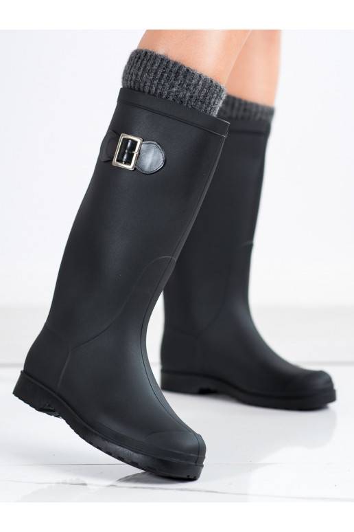 matte Rubber boots with buckles 