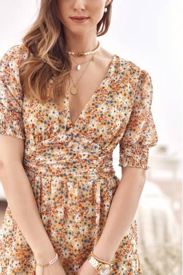 Lightweight floral dress in yellow 2