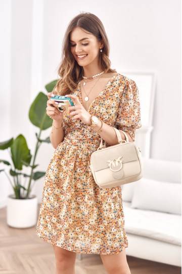 Lightweight floral dress in yellow
