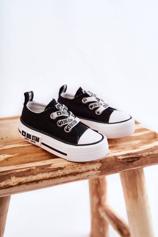 Children's Cloth Sneakers BIG STAR KK374049 Black and white