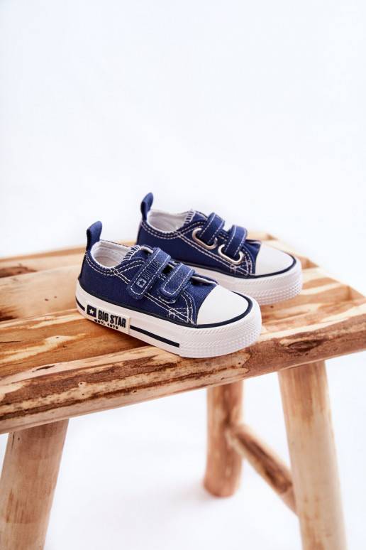 Children's Cloth Sneakers With Velcro BIG STAR KK374081 Navy blue