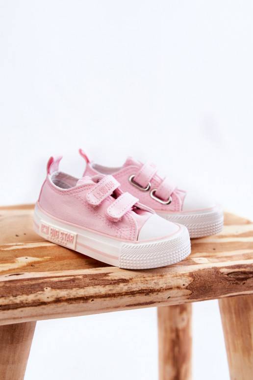 Children's Cloth Sneakers With Velcro BIG STAR KK374083 Pink