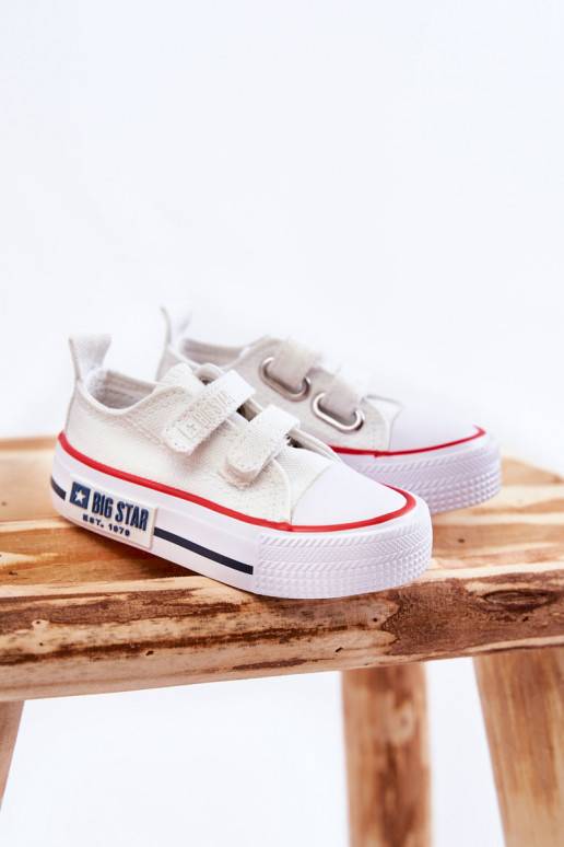 Children's Cloth Sneakers With Velcro BIG STAR KK374085 White