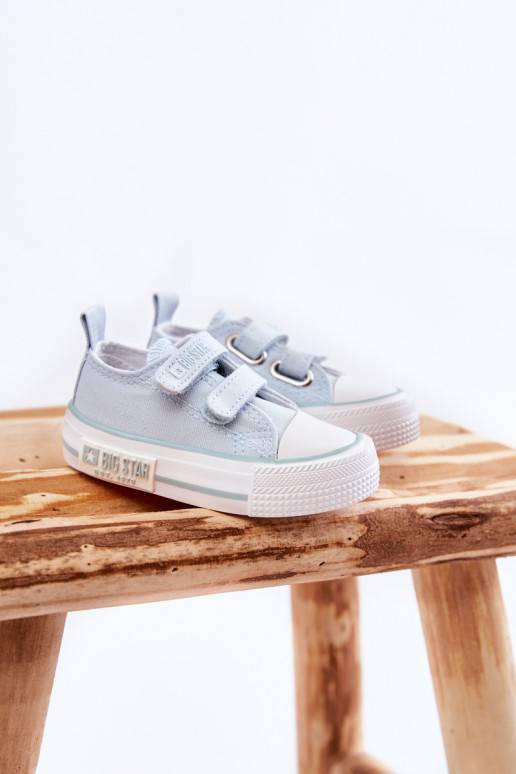 Children's Cloth Sneakers With Velcro BIG STAR KK374078 Blue