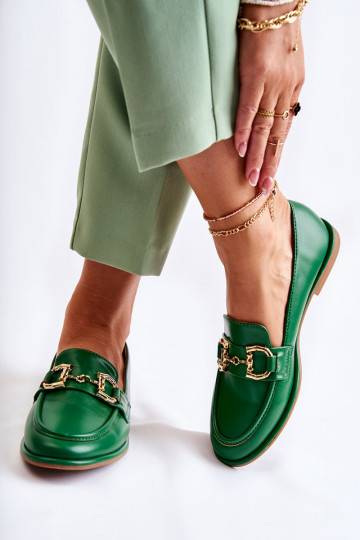Women's Leather Loafers Green Coriso 2