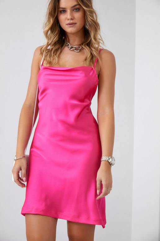 The dress mini with straps bright pink