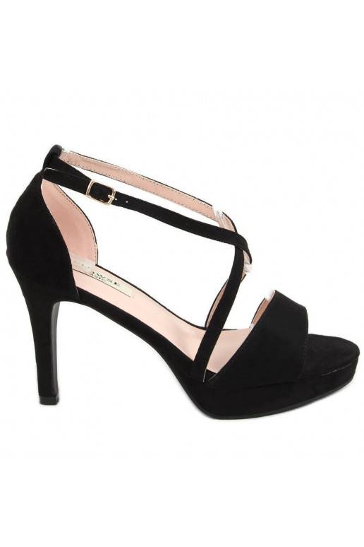 Suede High Heel Sandals Black Lizzy Suede High Heel Sandals Black Lizzy
