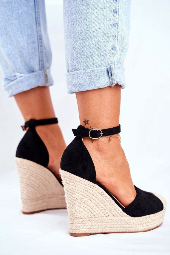 Braided Wedge Sandals Black Avocado