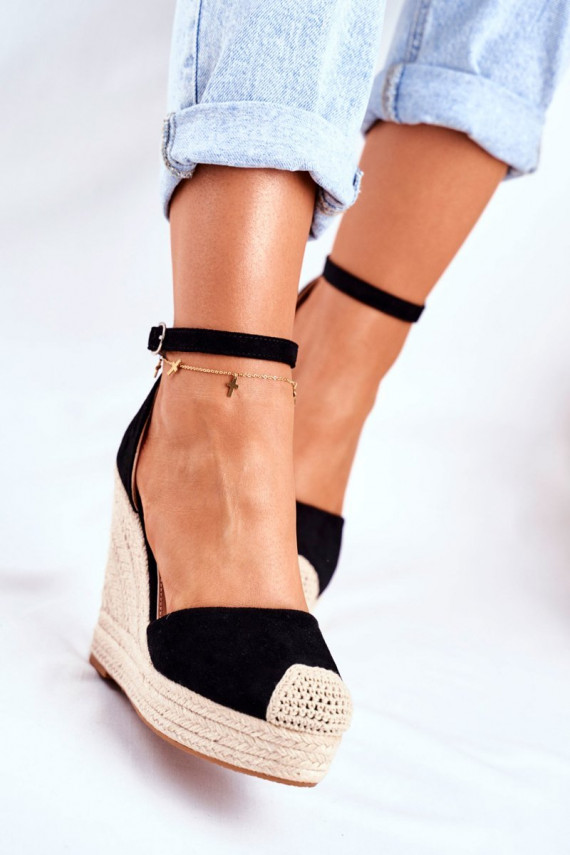 Braided Wedge Sandals Black Avocado