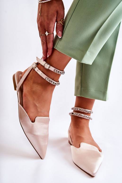 Women's Sandals With Spitz Toe Beige Amisha 