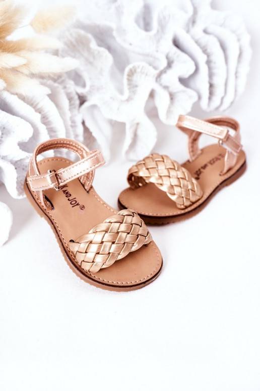 Children's Braided Sandals Rose Gold Bailly Children's Braided Sandals Rose Gold Bailly