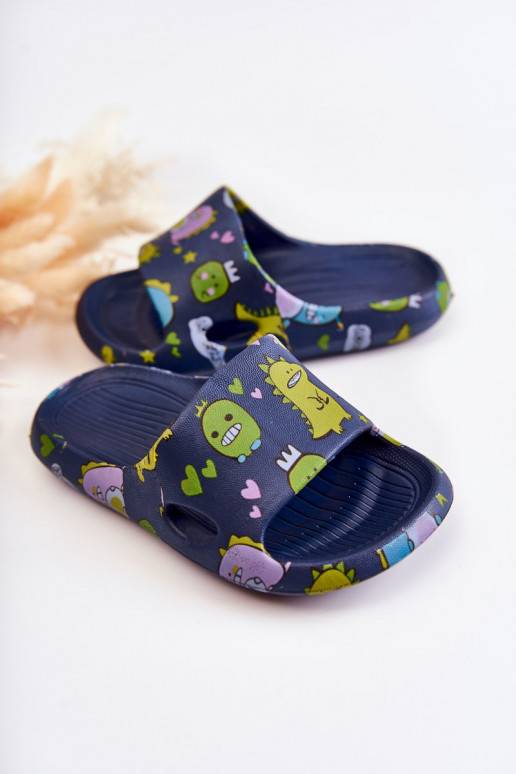 Light Children's Slippers Dinosaurs Navy Astro Light Children's Slippers Dinosaurs Navy Astro
