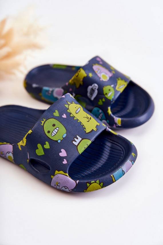 Light Children's Slippers Dinosaurs Navy Astro